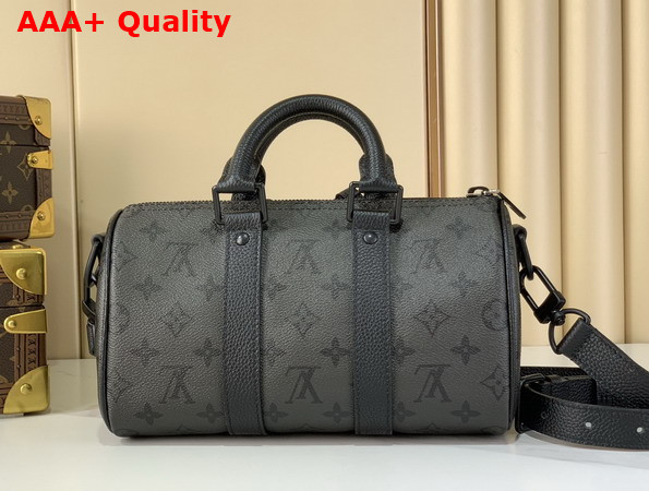 Louis Vuitton Keepall Bandouliere 25 Black Monogram Midnight Coated Canvas M28369 Replica