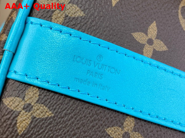 Louis Vuitton Keepall Bandouliere 25 City Bag Gaston Blue Monogram Macassar Coated Canvas and Cowhide Leather M12609 Replica