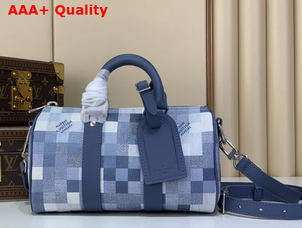 Louis Vuitton Keepall Bandouliere 25 Indigo Blue Damoflage Coated Canvas M28600 Replica