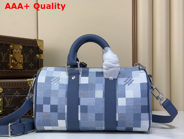 Louis Vuitton Keepall Bandouliere 25 Indigo Blue Damoflage Coated Canvas M28600 Replica