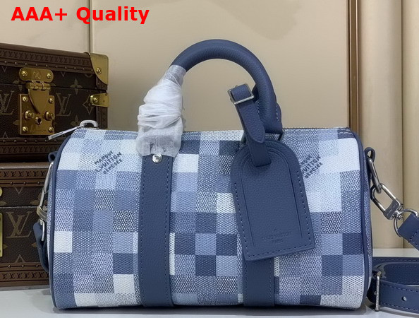 Louis Vuitton Keepall Bandouliere 25 Indigo Blue Damoflage Coated Canvas M28600 Replica