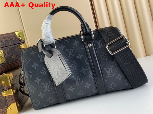 Louis Vuitton Keepall Bandouliere 25 Monogram Eclipse Reverse Coated Canvas M46271 Replica