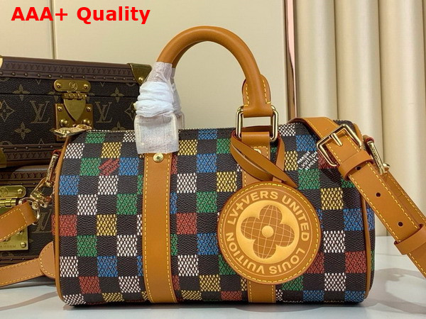 Louis Vuitton Keepall Bandouliere 25 Multicolor Damier Ebene Canvas N00148 Replica
