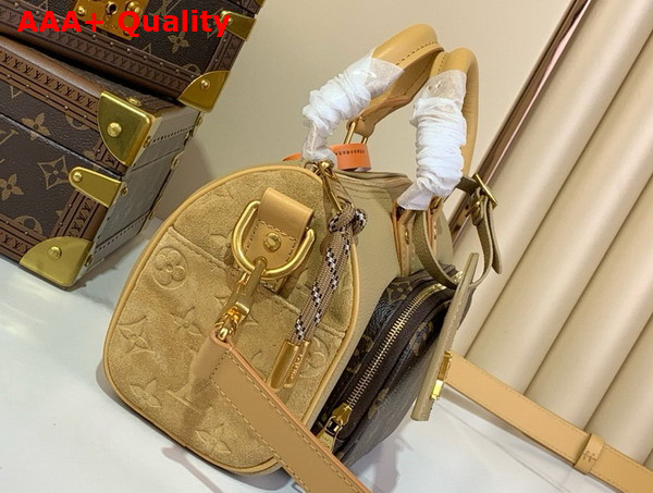 Louis Vuitton Keepall Bandouliere 25 in Beige Cowhide Leather and Monogram Coated Canvas M12627 Replica