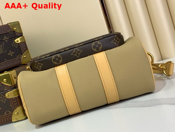Louis Vuitton Keepall Bandouliere 25 in Beige Cowhide Leather and Monogram Coated Canvas M12627 Replica