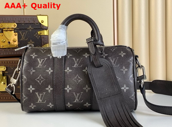 Louis Vuitton Keepall Bandouliere 25 in Black Brushed Monogram Cowhide Leather M11595 Replica