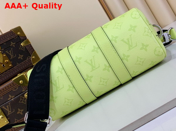 Louis Vuitton Keepall Bandouliere 25 in Lemon Yellow Monogram Coated Canvas and Taiga Cowhide Leather M14078 Replica