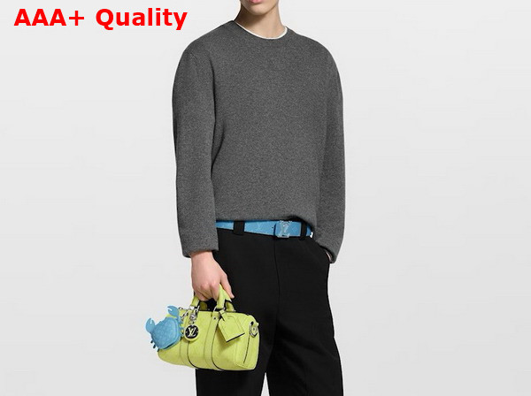 Louis Vuitton Keepall Bandouliere 25 in Lemon Yellow Monogram Coated Canvas and Taiga Cowhide Leather M14078 Replica