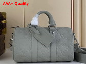 Louis Vuitton Keepall Bandouliere 25 in Mineral Gray Embossed Taurillon Monogram Cowhide Leather M23163 Replica