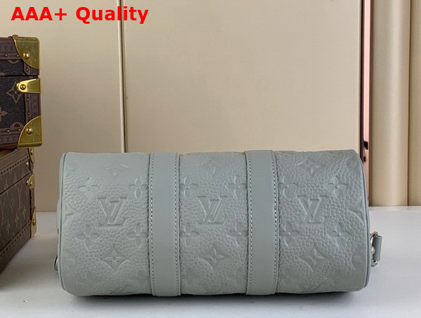 Louis Vuitton Keepall Bandouliere 25 in Mineral Gray Embossed Taurillon Monogram Cowhide Leather M23163 Replica