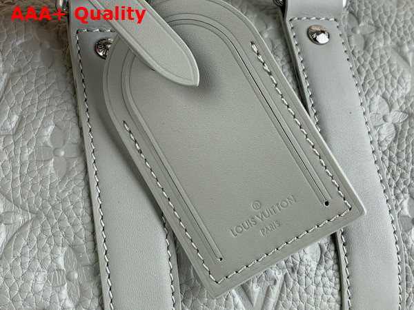 Louis Vuitton Keepall Bandouliere 25 in Mineral Gray Embossed Taurillon Monogram Cowhide Leather M23163 Replica