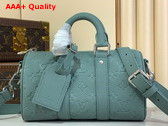 Louis Vuitton Keepall Bandouliere 25 in Misty Lake Green Taurillon Monogram Embossed Cowhide Leather M13866 Replica