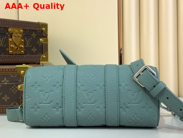 Louis Vuitton Keepall Bandouliere 25 in Misty Lake Green Taurillon Monogram Embossed Cowhide Leather M13866 Replica