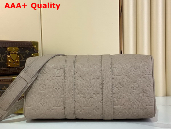 Louis Vuitton Keepall Bandouliere 35 Bag in Beige Taurillon Monogram Embossed Cowhide Leather M13865 Replica