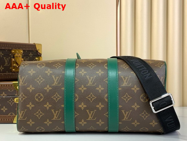 Louis Vuitton Keepall Bandouliere 35 Borneo Green Monogram Macassar Coated Canvas and Cowhide Leather M12765 Replica