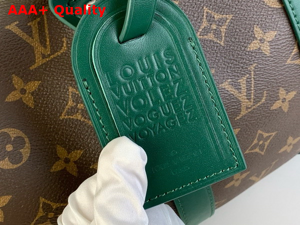 Louis Vuitton Keepall Bandouliere 35 Borneo Green Monogram Macassar Coated Canvas and Cowhide Leather M12765 Replica