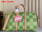 Louis Vuitton Keepall Bandouliere 35 Green Damier Golf Coated Canvas N40671 Replica