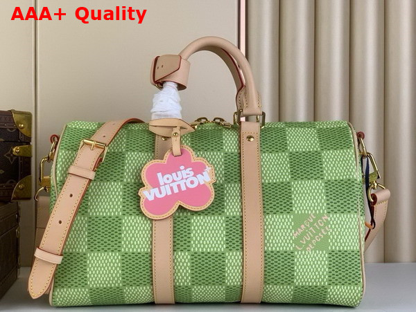 Louis Vuitton Keepall Bandouliere 35 Green Damier Golf Coated Canvas N40671 Replica