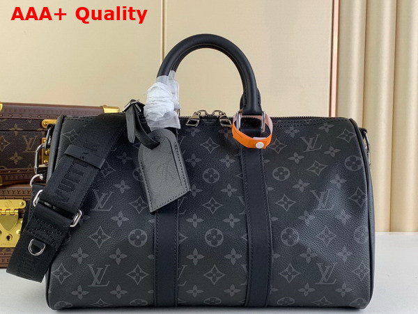 Louis Vuitton Keepall Bandouliere 35 Monogram Eclipse Coated Canvas Replica