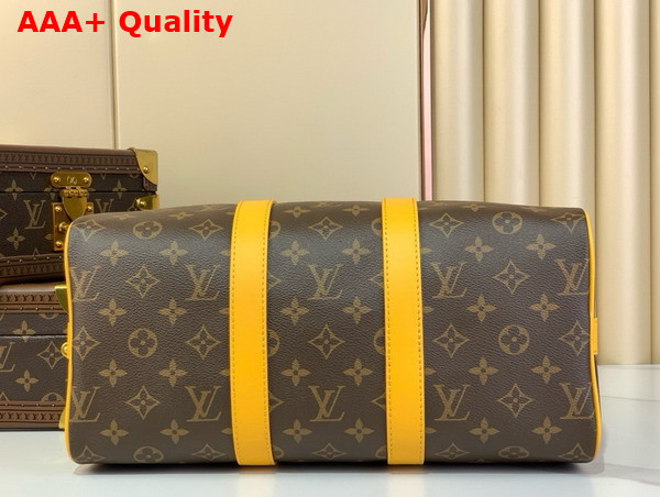 Louis Vuitton Keepall Bandouliere 35 Safran Yellow Monogram Macassar Coated Canvas and Cowhide Leather M13201 Replica