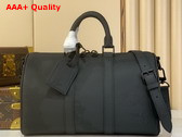 Louis Vuitton Keepall Bandouliere 35 in Black Waxy Calfskin M15249 Replica