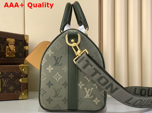 Louis Vuitton Keepall Bandouliere 35 in Khaki Green Monogram Surplus Coated Canvas M27054 Replica
