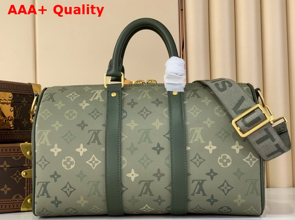 Louis Vuitton Keepall Bandouliere 35 in Khaki Green Monogram Surplus Coated Canvas M27054 Replica