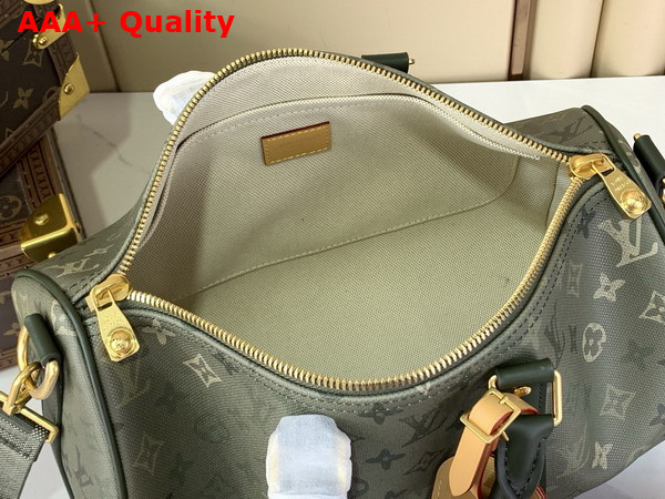 Louis Vuitton Keepall Bandouliere 35 in Khaki Green Monogram Surplus Coated Canvas M27054 Replica