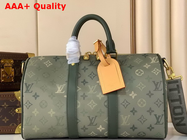 Louis Vuitton Keepall Bandouliere 35 in Khaki Green Monogram Surplus Coated Canvas M27054 Replica