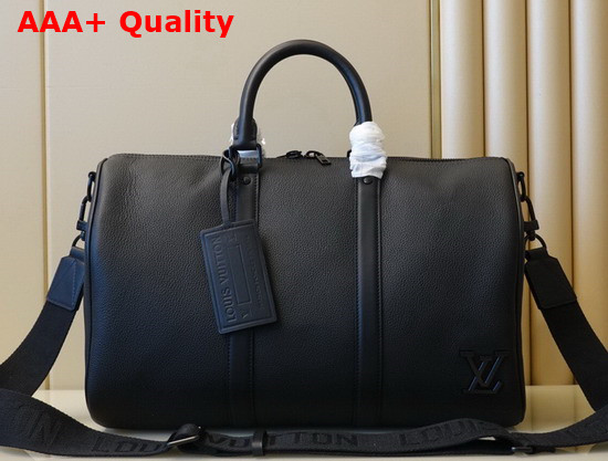 Louis Vuitton Keepall Bandouliere 40 LV Aerogram Version Black Cowhide Leather M57088 Replica