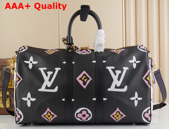 Louis Vuitton Keepall Bandouliere 45 Bag in Canvas with an Oversized Hand Painted Version of the Monogram Print M58656 Replica