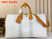 Louis Vuitton Keepall Bandouliere 45 Bag in Off White Monogram Heritage Coated Canvas M14838 Replica