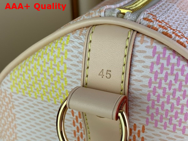 Louis Vuitton Keepall Bandouliere 45 Bag in Peach Damierlicious Coated Canvas N40713 Replica