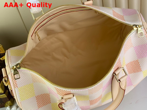 Louis Vuitton Keepall Bandouliere 45 Bag in Peach Damierlicious Coated Canvas N40713 Replica