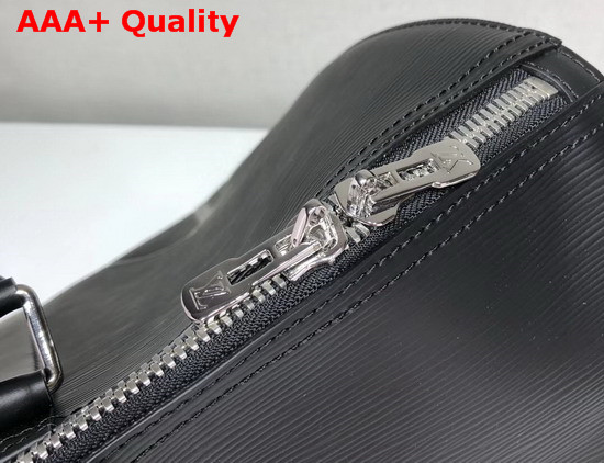 Louis Vuitton Keepall Bandouliere 45 Black Epi Leather with LV Circle Signature M53303 Replica