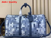 Louis Vuitton Keepall Bandouliere 45 Denim Blue Damoflage Coated Canvas M29601 Replica
