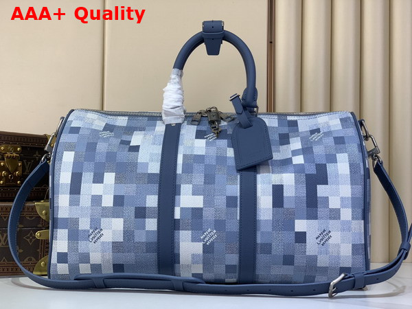 Louis Vuitton Keepall Bandouliere 45 Denim Blue Damoflage Coated Canvas M29601 Replica