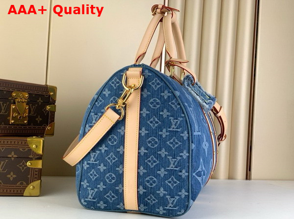 Louis Vuitton Keepall Bandouliere 45 Denim Blue Monogram Denim M24315 Replica
