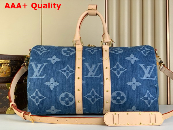 Louis Vuitton Keepall Bandouliere 45 Denim Blue Monogram Denim M24315 Replica