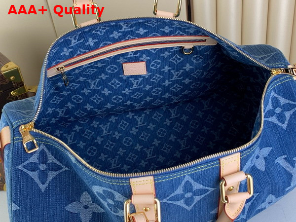 Louis Vuitton Keepall Bandouliere 45 Denim Blue Monogram Denim M24315 Replica