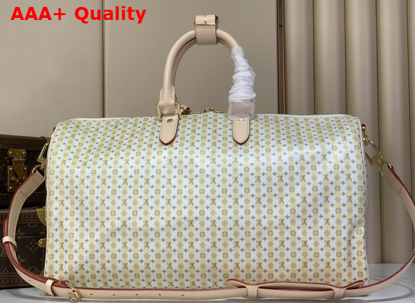 Louis Vuitton Keepall Bandouliere 45 LV Stamp Canvas Banana Yellow M28678 Replica
