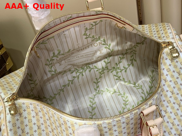 Louis Vuitton Keepall Bandouliere 45 LV Stamp Canvas Banana Yellow M28678 Replica