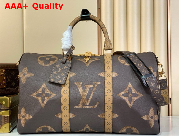 Louis Vuitton Keepall Bandouliere 45 Monogram Giant and Monogram Reverse Coated Canvas M47211 Replica