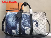 Louis Vuitton Keepall Bandouliere 45 Monogram Savane Canvas with a Elephant Print Replica