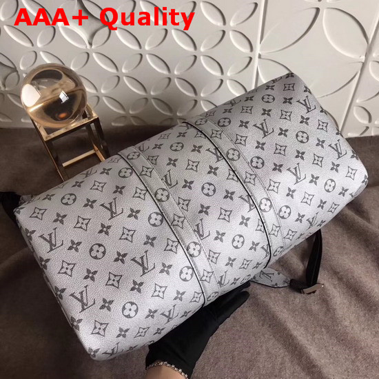 Louis Vuitton Keepall Bandouliere 45 Monogram Silver Coated Canvas Replica