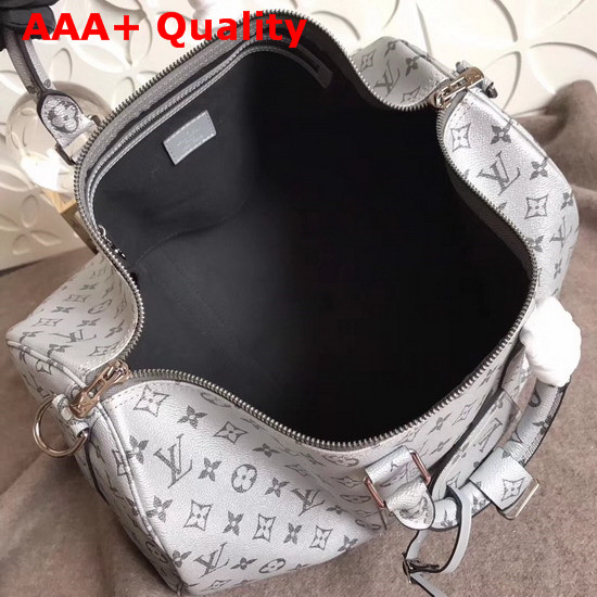 Louis Vuitton Keepall Bandouliere 45 Monogram Silver Coated Canvas Replica