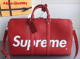 Louis Vuitton Keepall Bandouliere 45 Red Epi Leather Replica