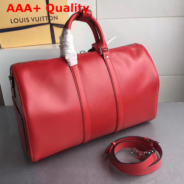 Louis Vuitton Keepall Bandouliere 45 Red Epi Leather Replica