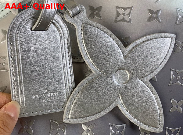Louis Vuitton Keepall Bandouliere 45 Travel Bag in Frost Gradient Silver Nylon Fabric Replica M12067 Replica