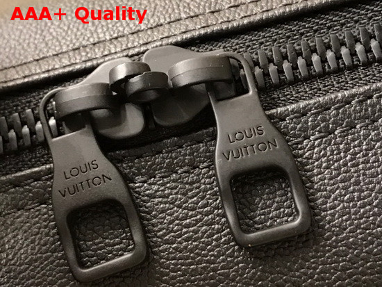 Louis Vuitton Keepall Bandouliere 45 in Black Grained Calfskin with Damier Print Shoulder Strap Replica